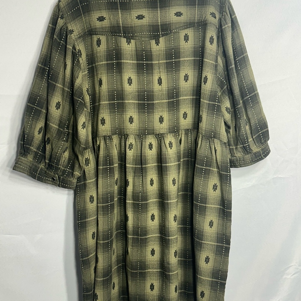 IVY JANE Green Plaid Button-Up Dress size L brand new with out tags - Picture 8 of 9